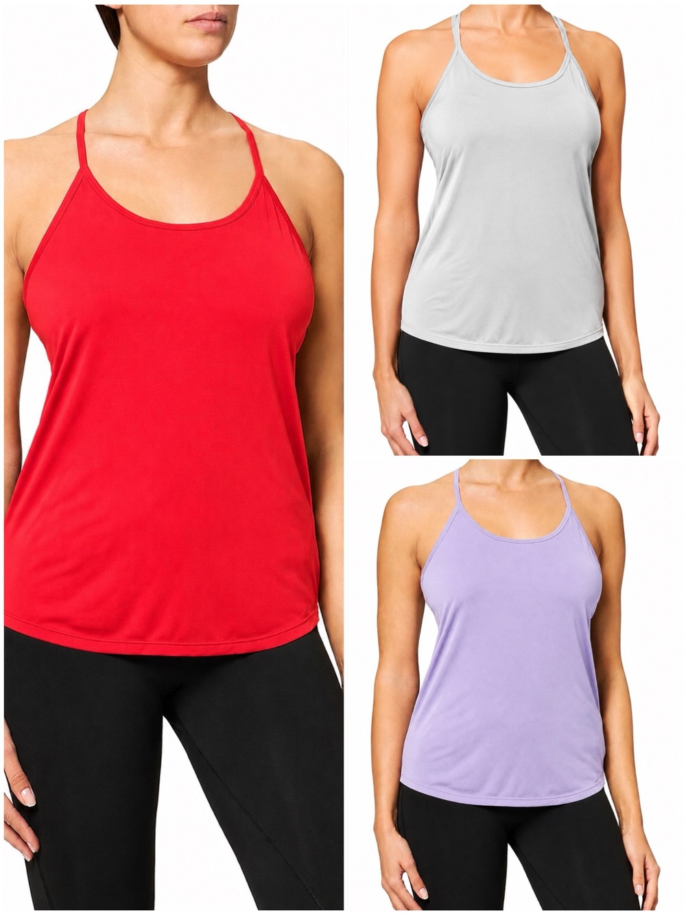 Set Of 3 Nike Dri-FIT Women's Racerback Tanks Blue Purple & Red Sizes Small-Med